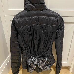 lululemon Black Puffer Jacket with Patterned Bow